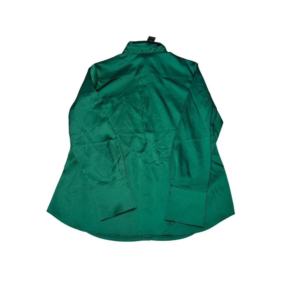 NWT Banana Republic Mens Classic Fit Emerald Green Satin Button Down Shirt M